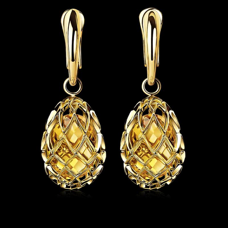 Серьги с цитринами