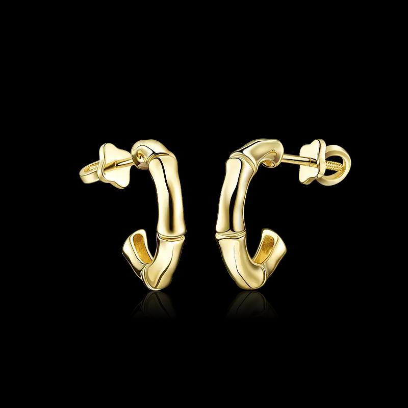 СЕРЬГИ BAMBOO ИЗ ЖЕЛТОГО ЗОЛОТА