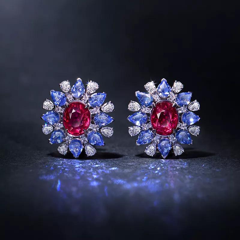 Серьги с рубинами