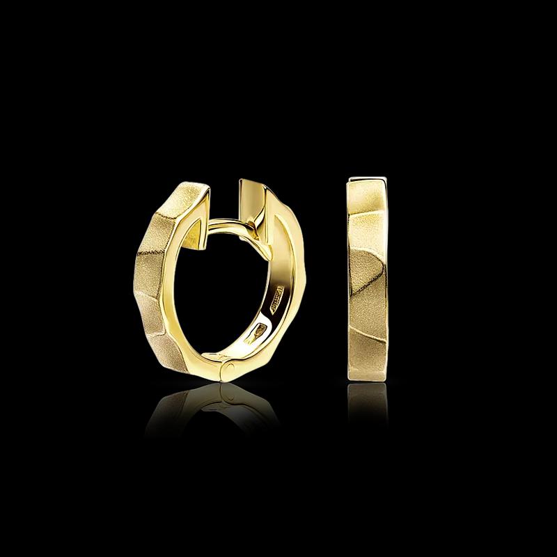 Серьги из фактурного желтого золота