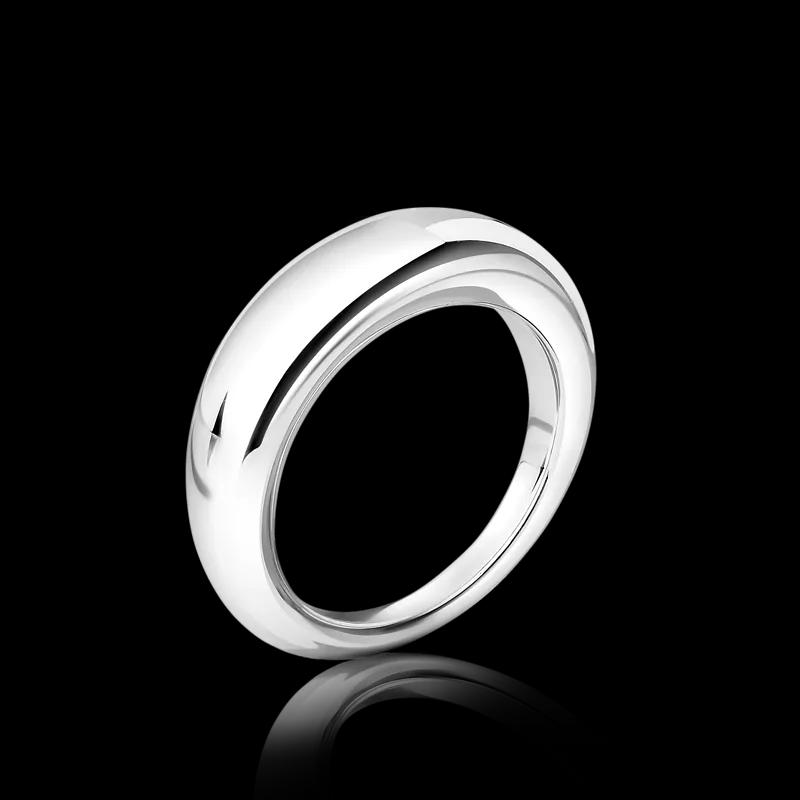 Объемное кольцо из белого золота