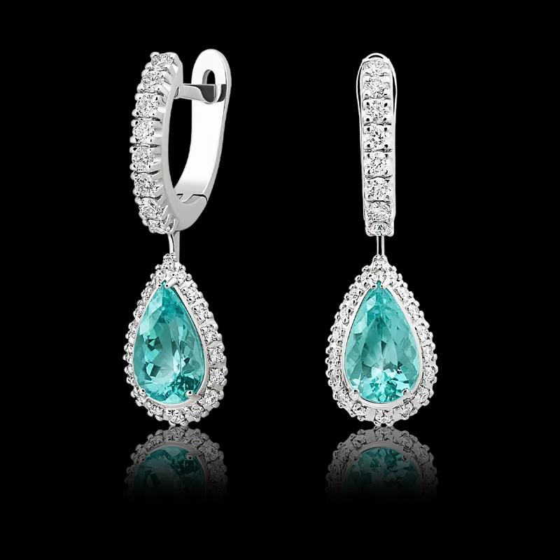 Серьги с турмалинами Параиба и бриллиантами