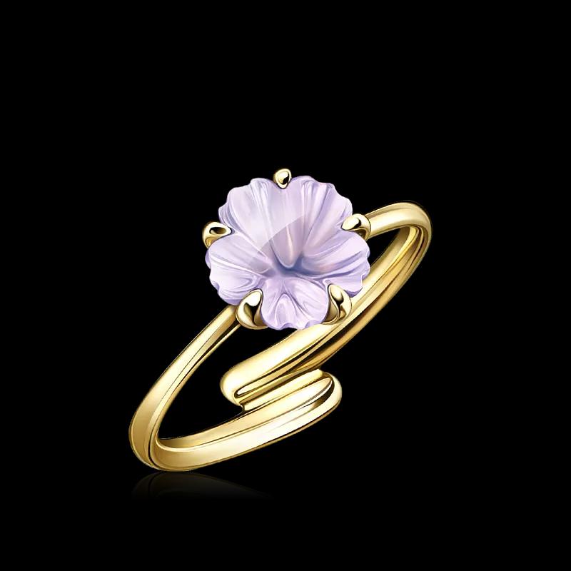 Кольцо с лавандовым кварцем