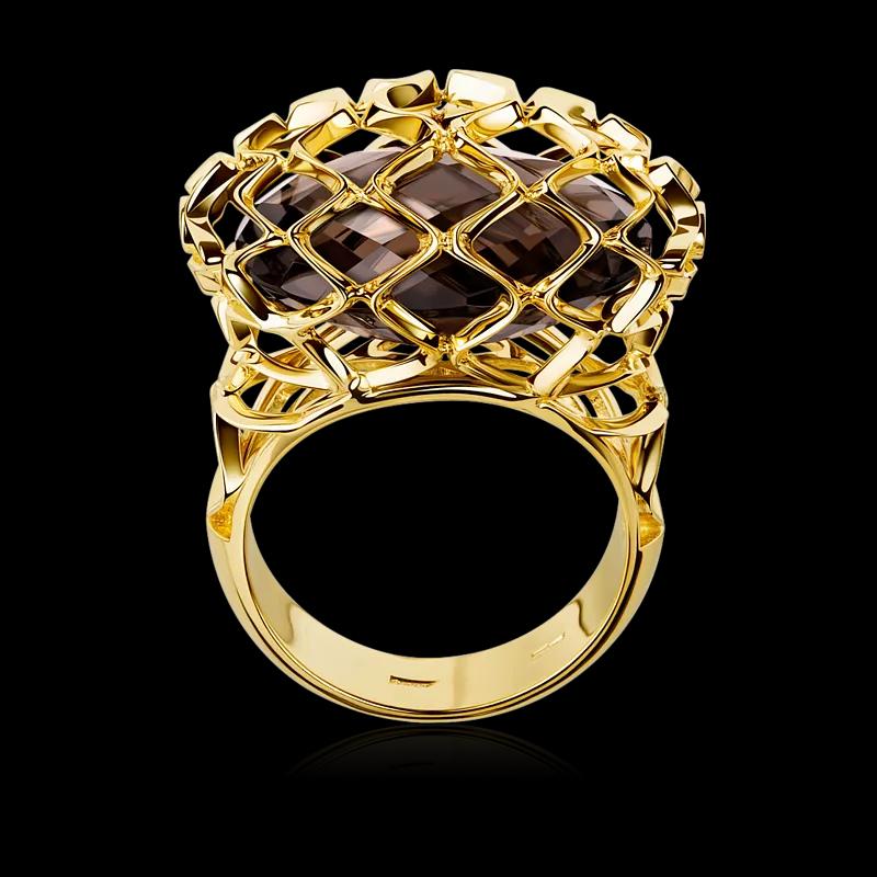 Кольцо с раухтопазом