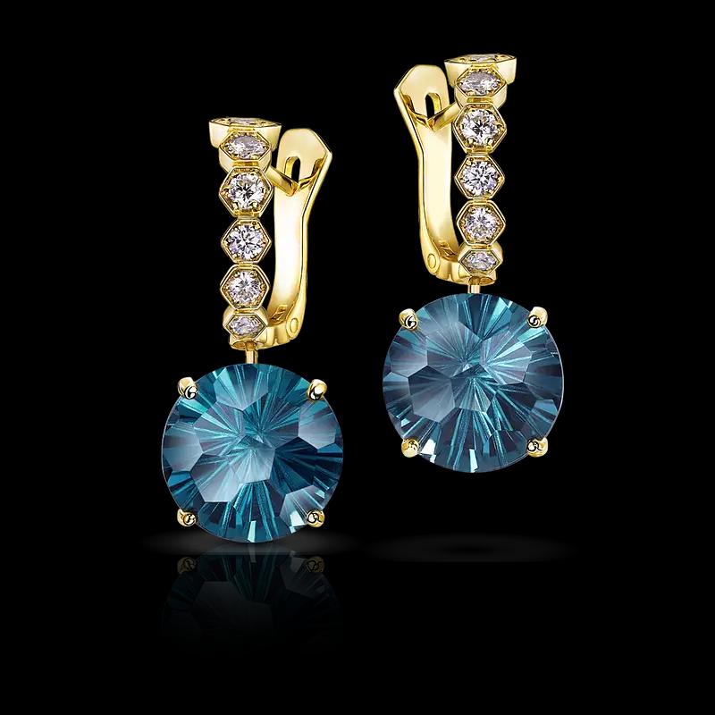 Серьги с топазами London Blue