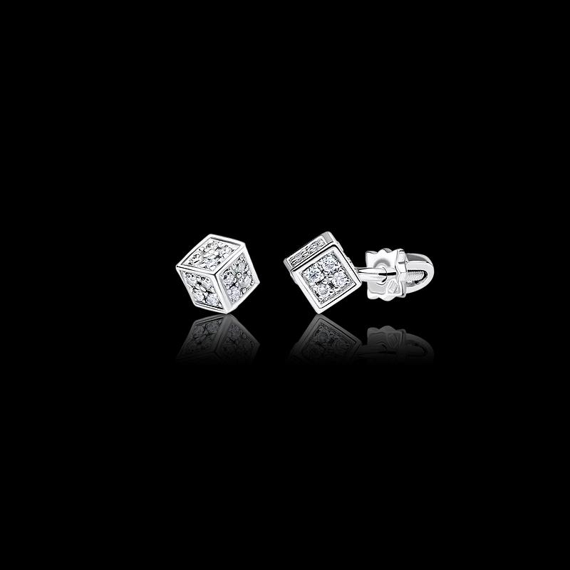 Серьги CUBE с бриллиантами