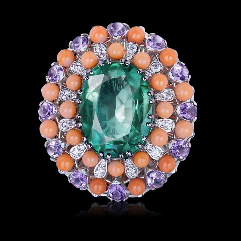 Кольцо с изумрудом