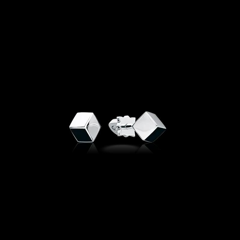Золотые серьги-пусеты CUBE