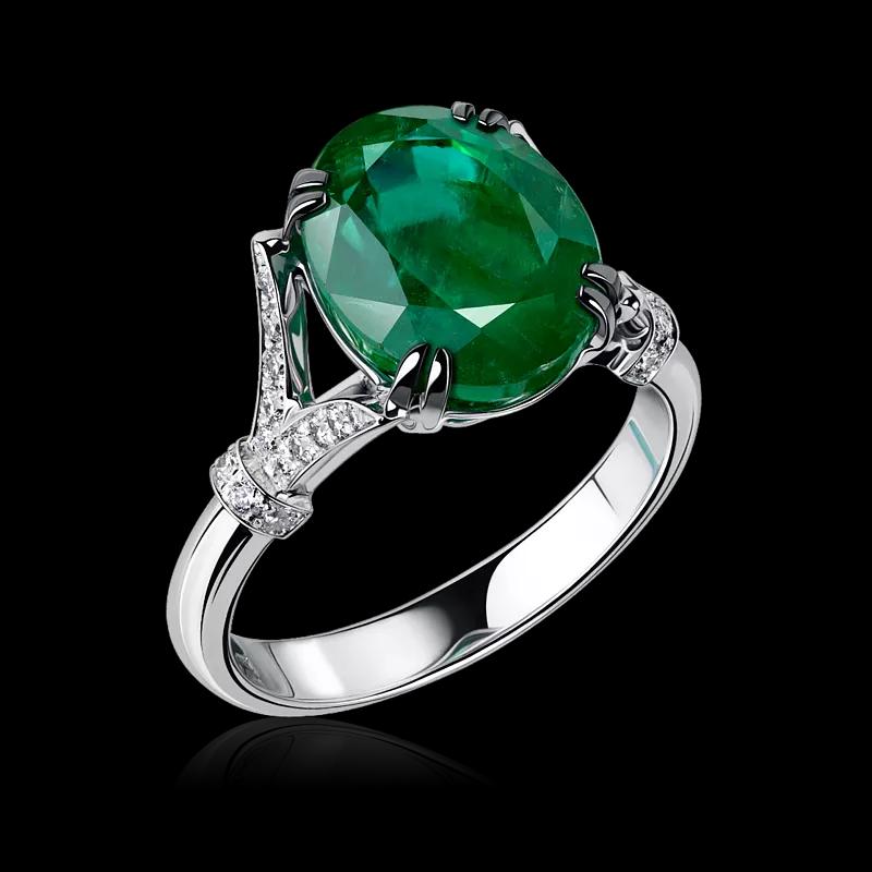 Кольцо с изумрудом