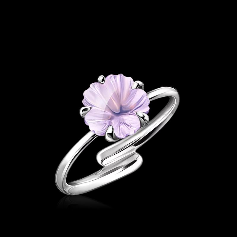 Кольцо с лавандовым кварцем