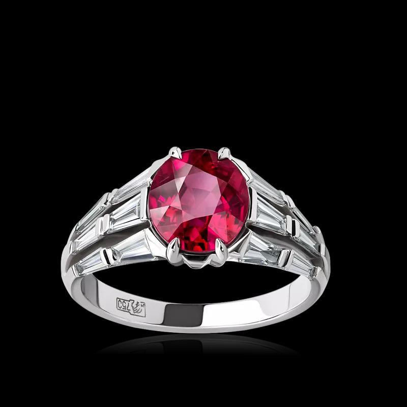 Кольцо с рубином