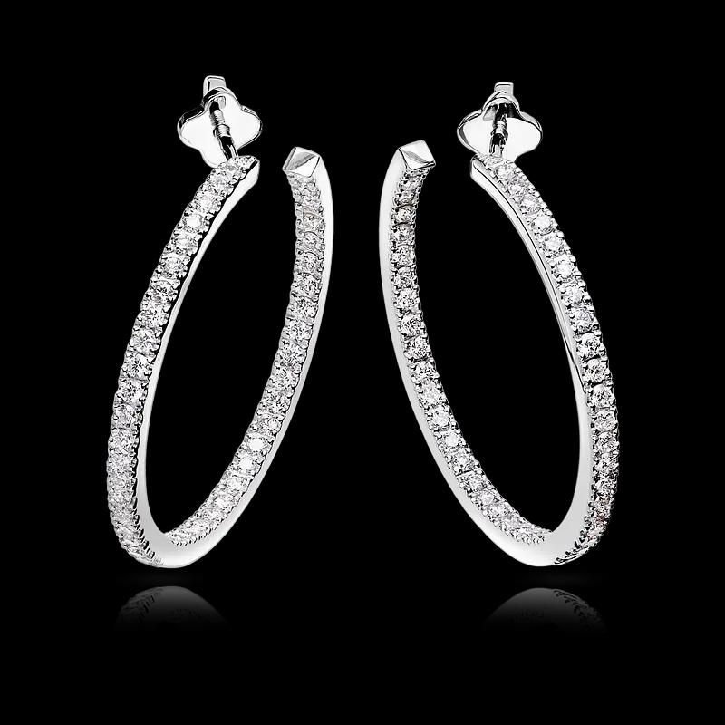 Серьги из белого золота с бриллиантами