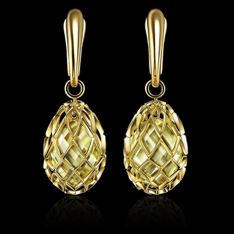 Серьги с лимонным кварцем