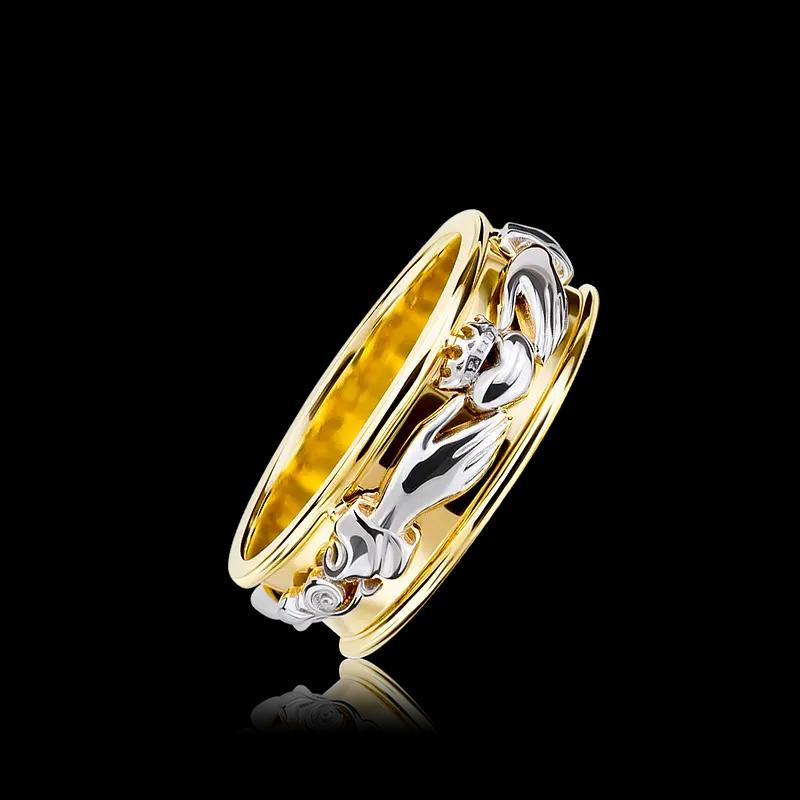 Кольцо CLADDAGH из желтого и белого золота