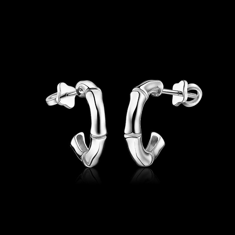 Серьги полукольца из серебра