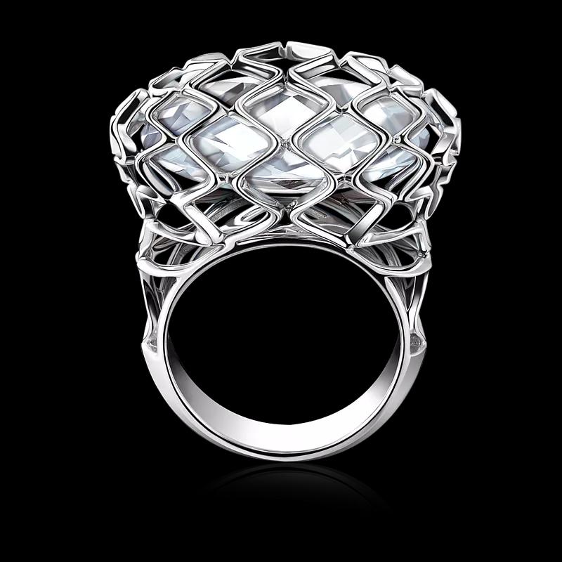 Кольцо с горным хрусталем