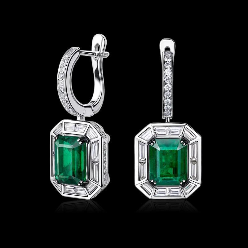 Серьги с изумрудами