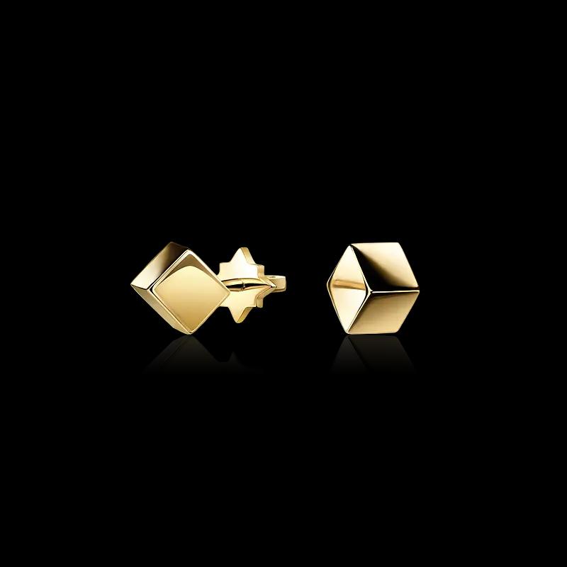 Золотые серьги-пусеты CUBE