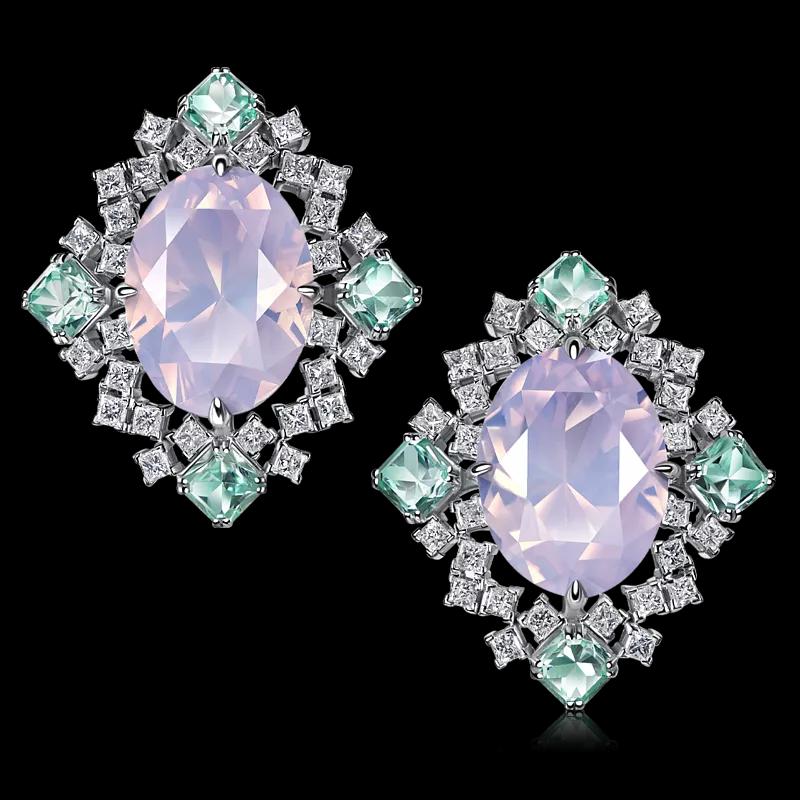 Серьги с лавандовым кварцем