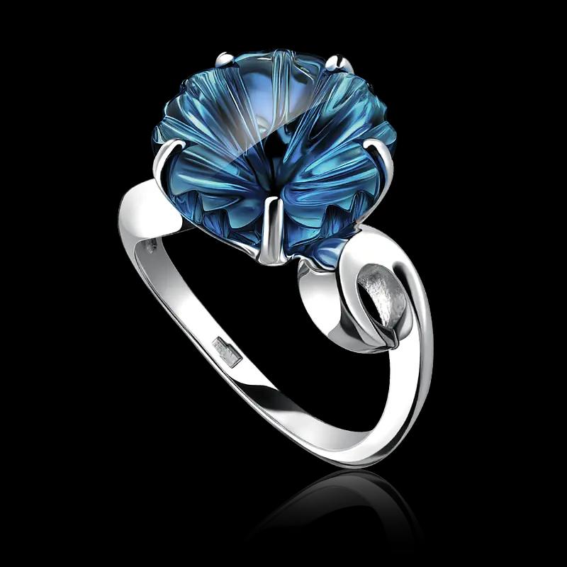 Кольцо с топазом London Blue