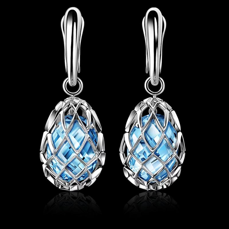 Серьги с топазом Swiss