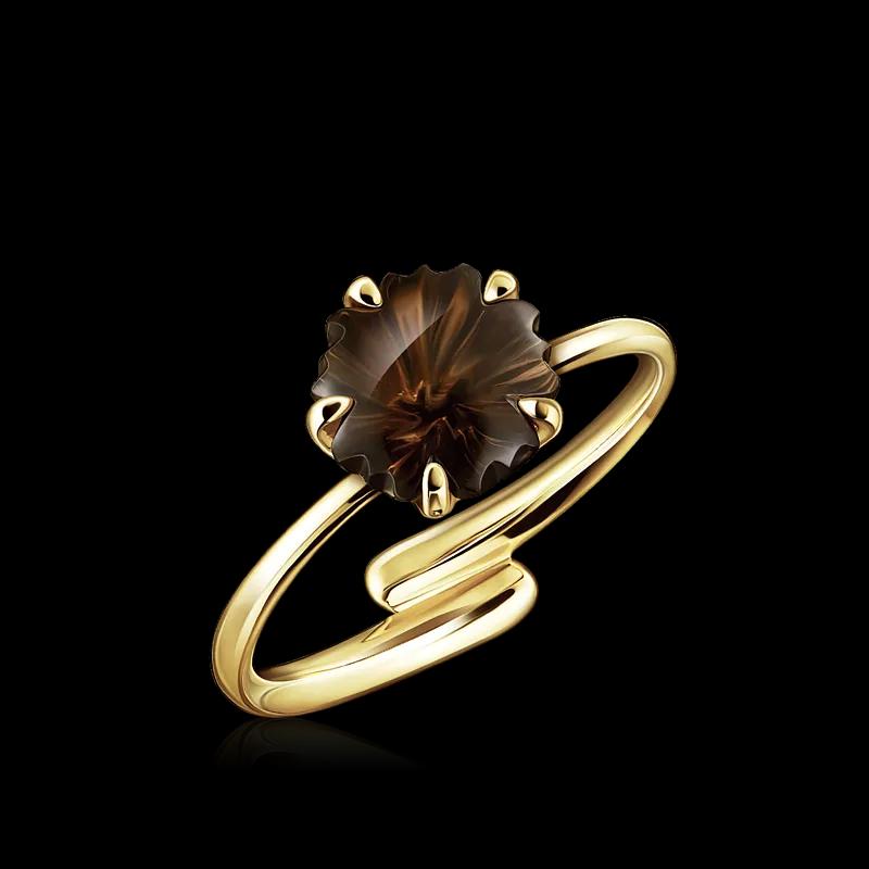 Кольцо с раухтопазом