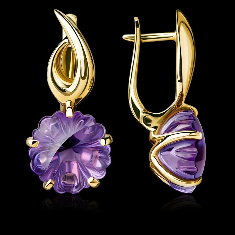 Серьги с аметистом