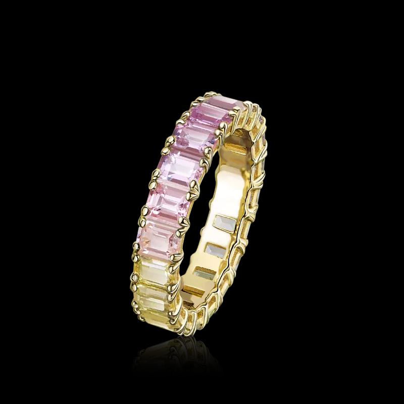 Кольцо с цветными сапфирами