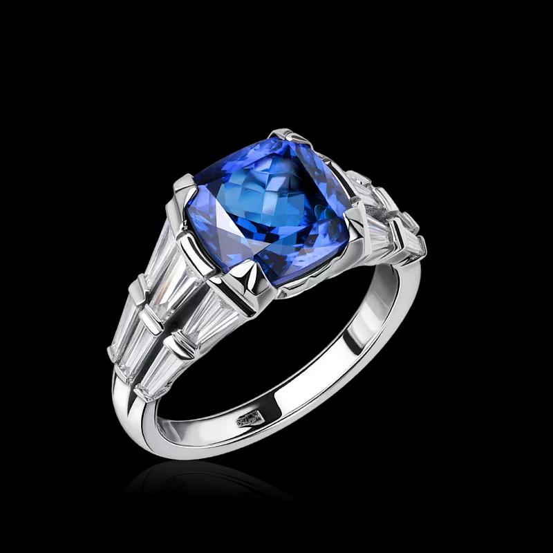 Кольцо с танзанитом