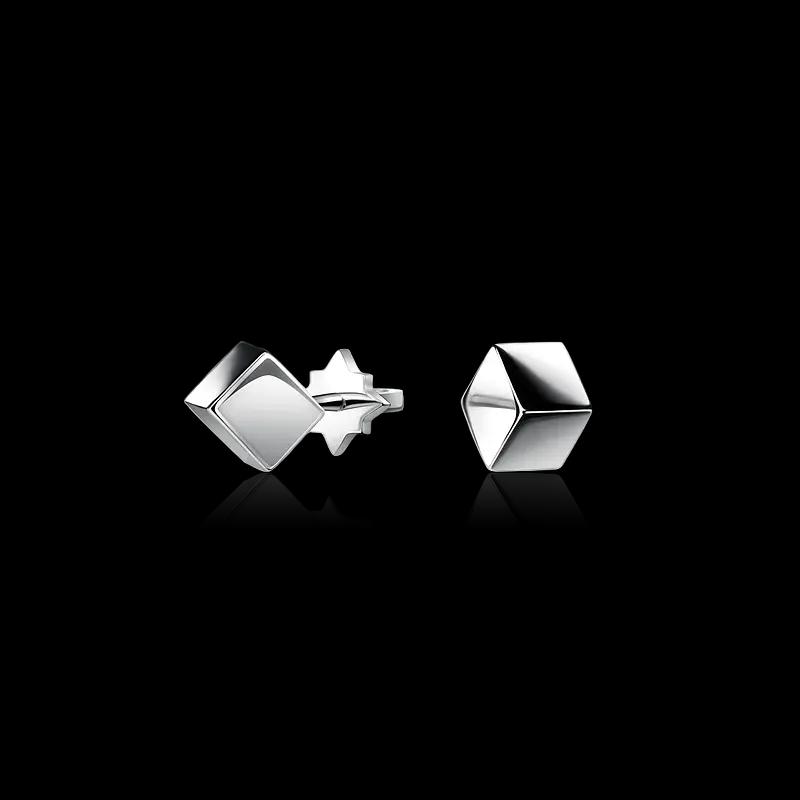 Золотые серьги-пусеты CUBE