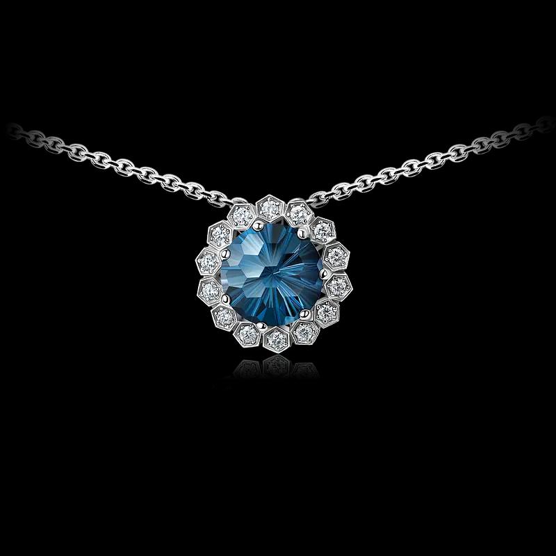 Подвеска с топазом London Blue