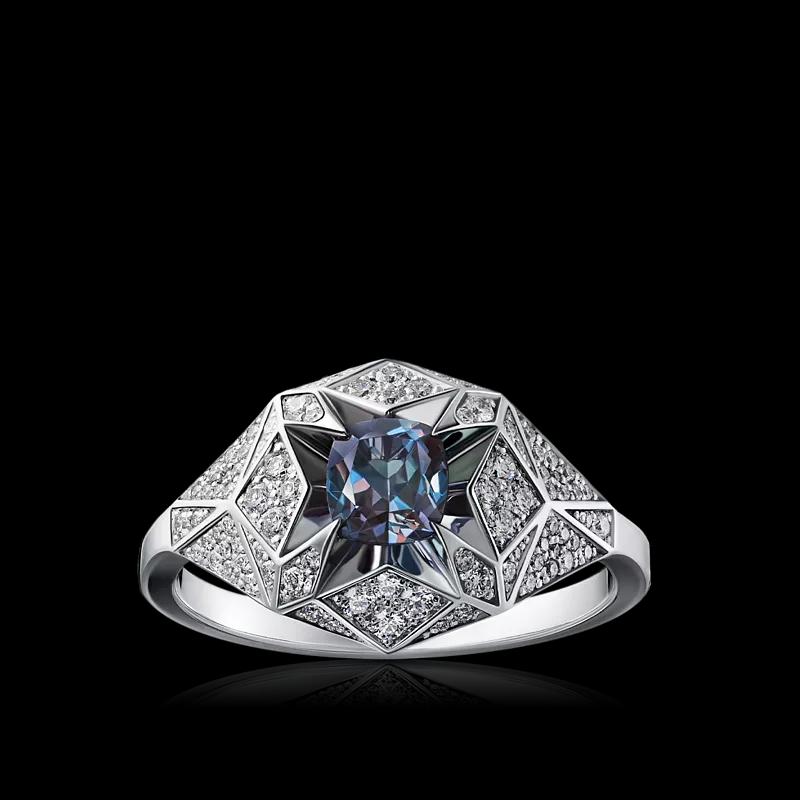 Кольцо с александритом и бриллиантами