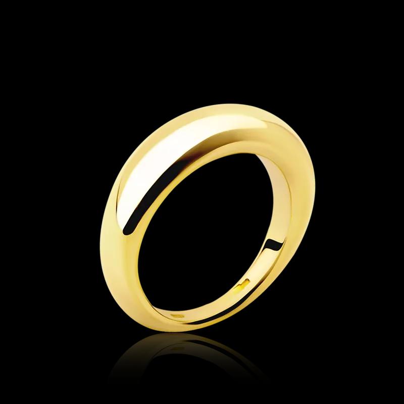 Объемное кольцо из желтого золота