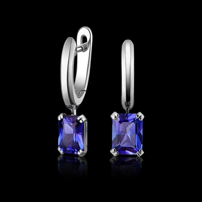 Серьги с танзанитами