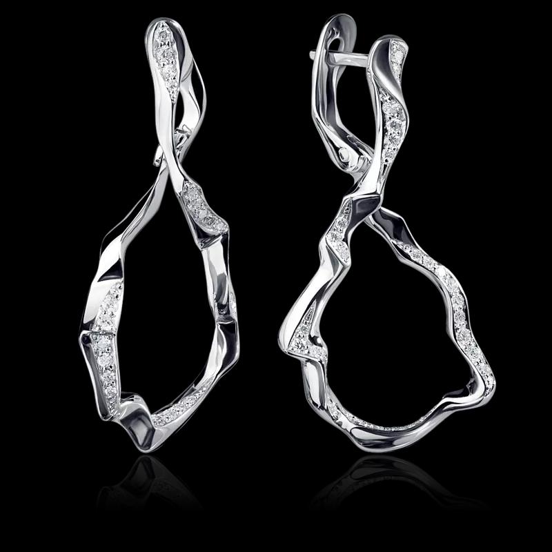 Серьги INFINITY с бриллиантами