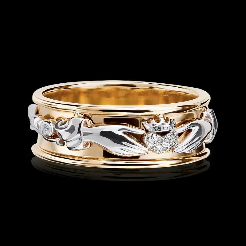 Обручальное кольцо CLADDAGH с бриллиантами