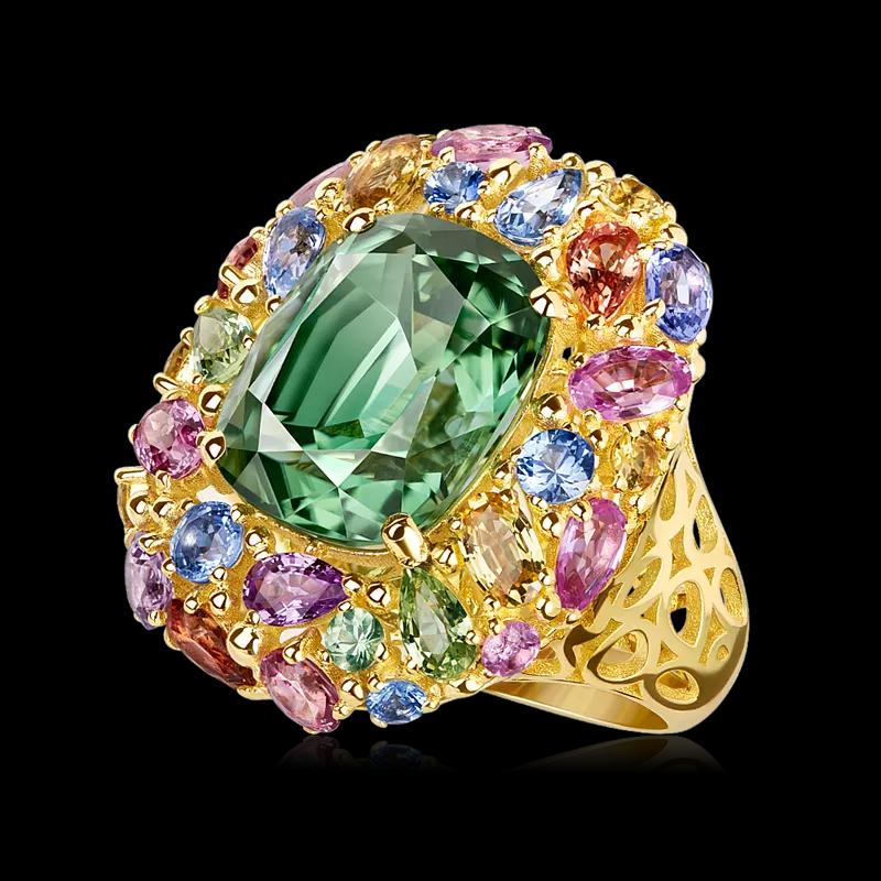 Кольцо с турмалином