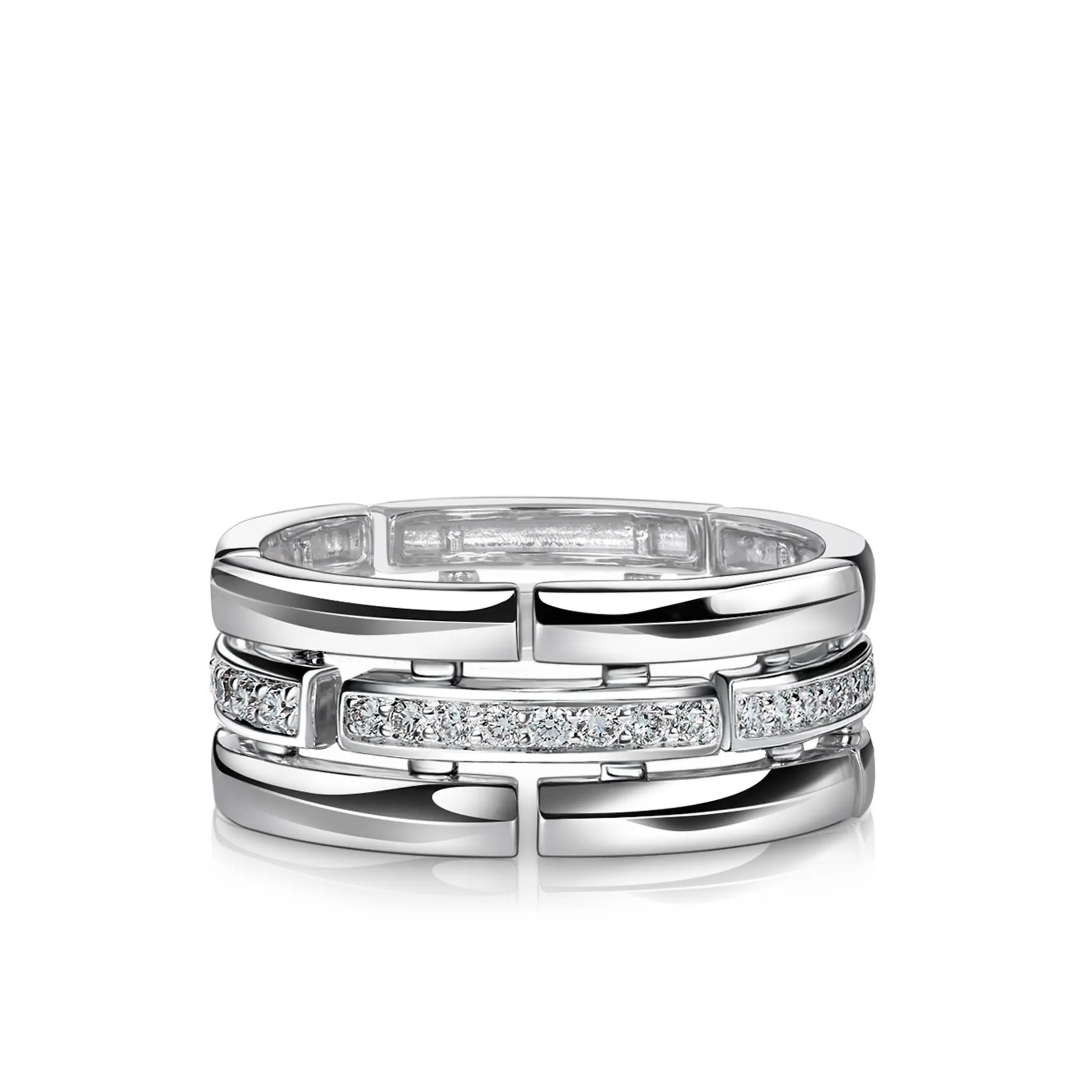 Кольцо с бриллиантовой дорожкой